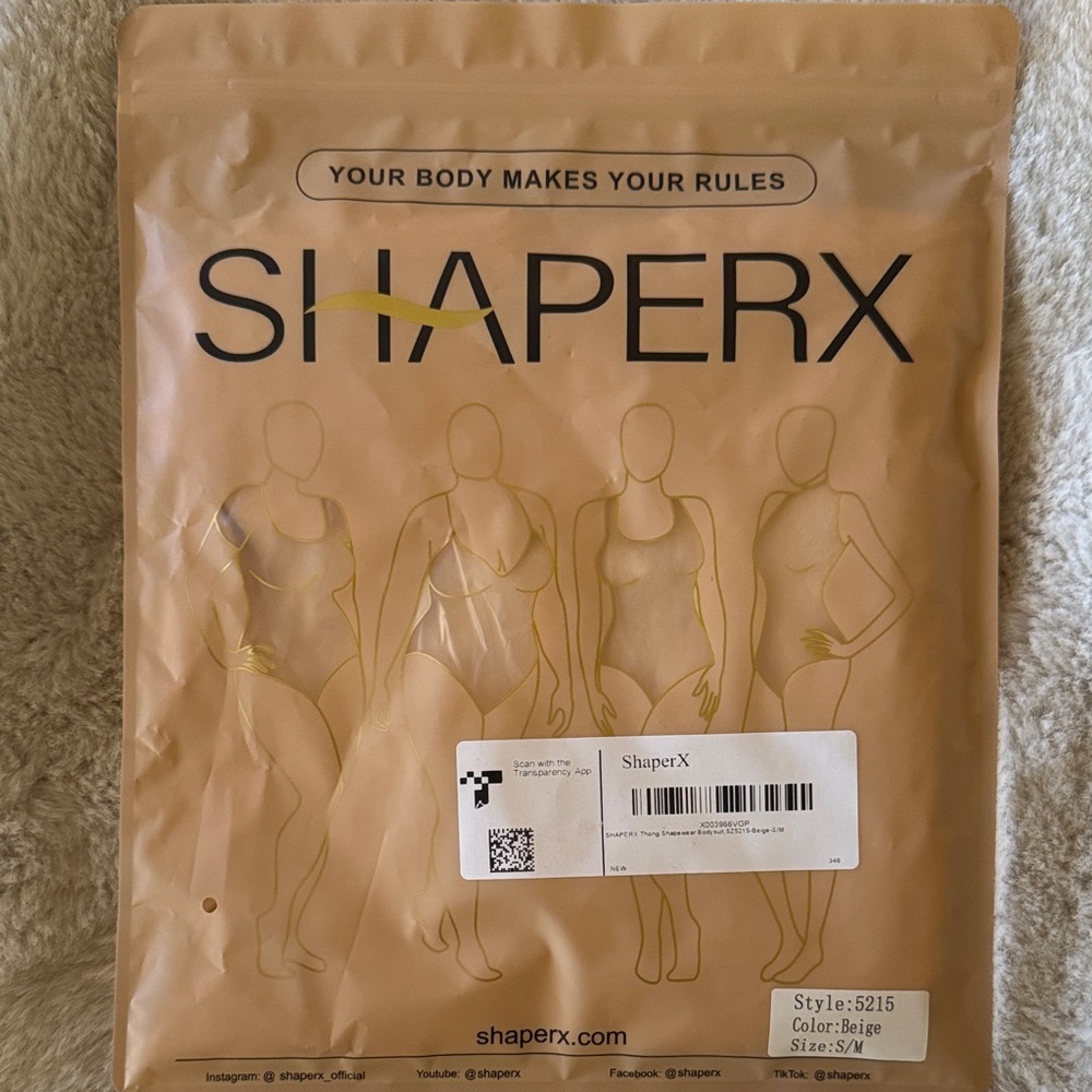 ShaperX  Beige Shapewear Bodysuit